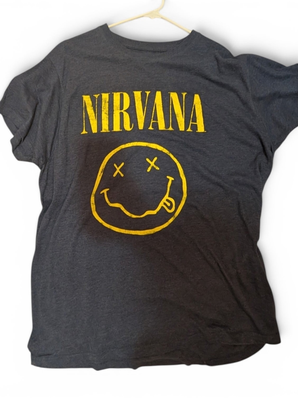 NIRVANA Black Short-Sleeve Tee with Yellow Logo